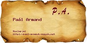 Paál Armand névjegykártya