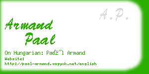 armand paal business card